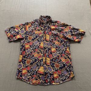 Vintage Kenneth Gordon Shirt Mens Large Abstract NOLA KSG Signature Linen USA L